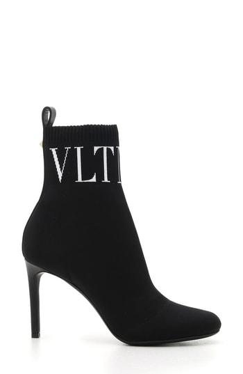Women's Valentino Garavani Vltn Knit Bootie Us / 35eu - Black