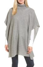 Women's Halogen Cashmere Turtleneck Poncho, Size - Grey