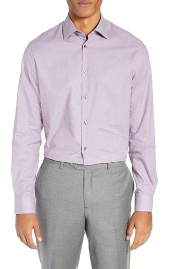 Men's John Varvatos Star Usa Regular Fit Stretch Solid Dress Shirt R - Purple