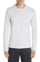 Men's Eleventy Long Sleeve Polo Shirt - Grey