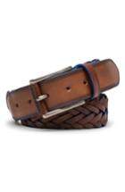 Men's Peter Millar Braided Leather Belt - Canopy Brown
