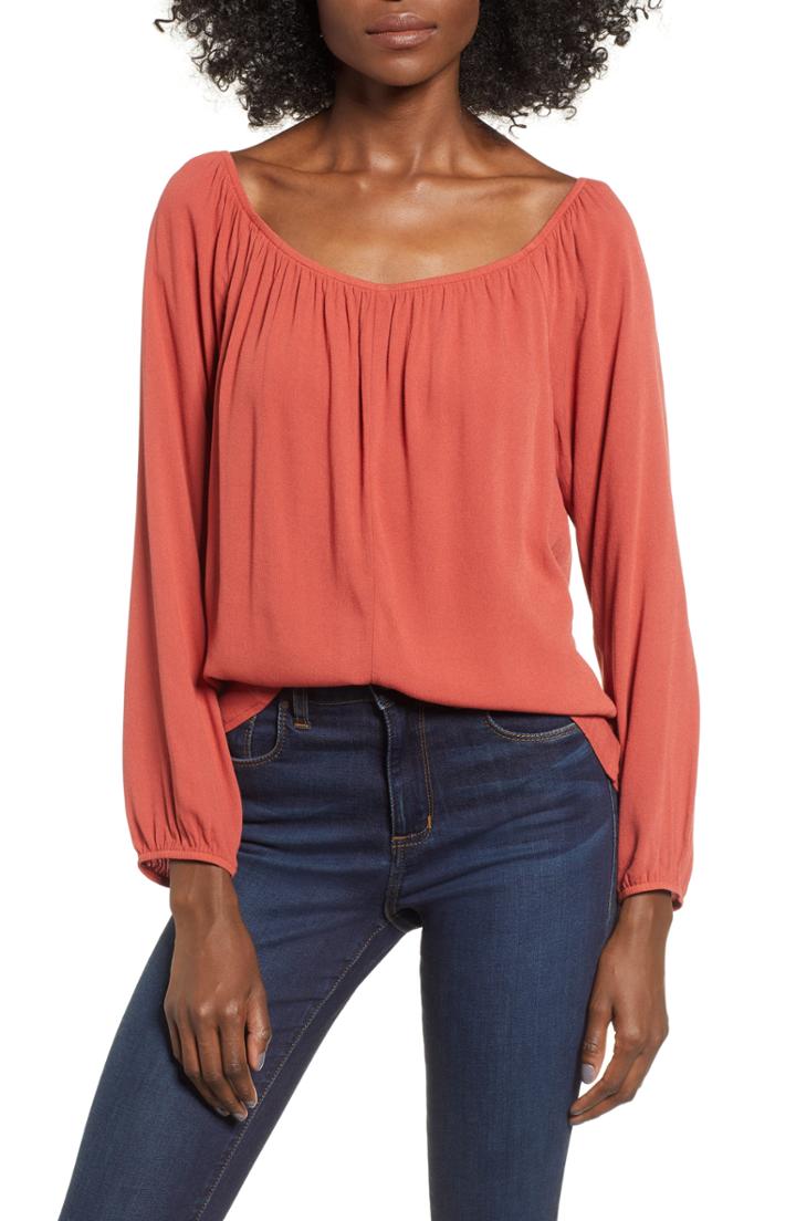 Women's Row A Scoop Neck Top - Brown
