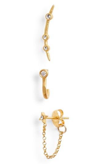 Women's Dogeared Perfect Crystal 3-piece Earring Set