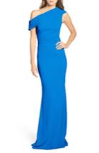 Women's Katie May Layla Pleat One-shoulder Crepe Gown - Blue