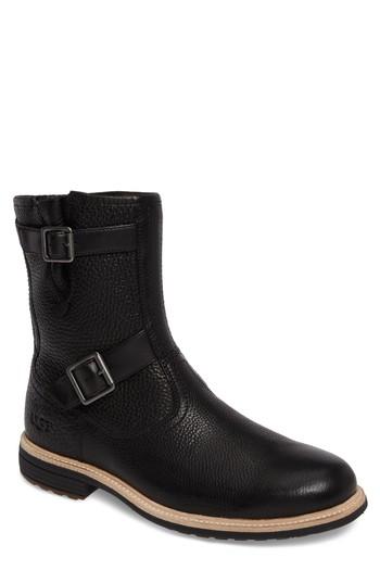 Men's Ugg Jaren Zip Boot With Genuine Shearling M - Black