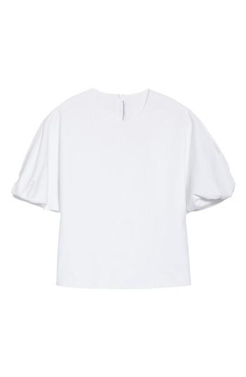 Women's Rosetta Getty Twist Puff Sleeve Poplin Blouse