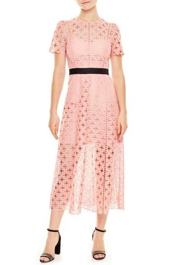 Women's Sandro Pivoine Eyelet Lace Dress - Coral