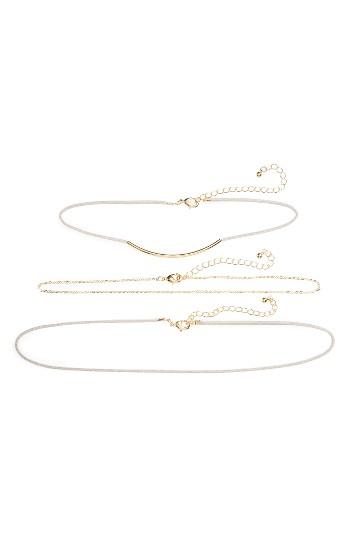 Women's Bp. 3-pack Faux Suede & Chain Chokers