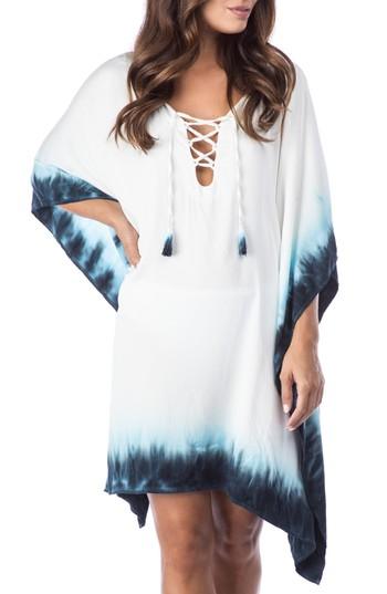 Women's La Blanca St. Tropez Lace-up Cover-up Tunic - Blue