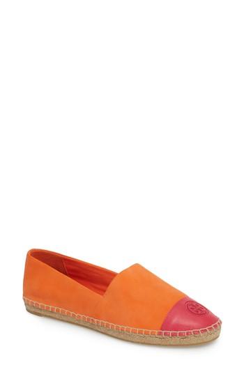 Women's Tory Burch Colorblock Espadrille Flat .5 M - Orange