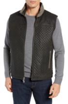 Men's Flynt Quilted Leather & Wool Vest - Black