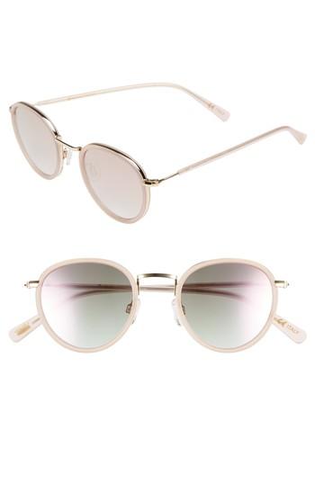 Women's D'blanc Prologue 48mm Round Sunglasses - Blush/ Rose Flash