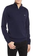 Men's Lacoste Quarter Zip Pullover (xl) - Blue