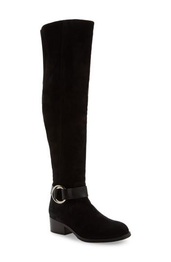 Women's Frye Kristen Harness Over The Knee Boot M - Black