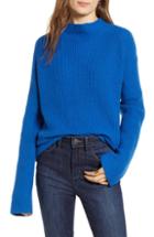 Women's Treasure & Bond Ribbed Funnel Neck Sweater - Blue