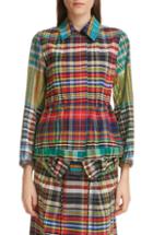Women's Dries Van Noten Varella Madras Plaid Cotton Jacket Us / 38 Fr - Red