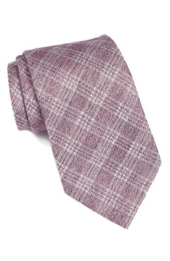Men's John Varvatos Star Usa Plaid Cotton & Silk Tie, Size - Purple