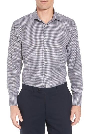 Men's John W. Nordstrom Traditional Fit Check Dress Shirt - Grey