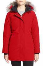 Women's Canada Goose Victoria Down Parka With Genuine Coyote Fur Trim - Red