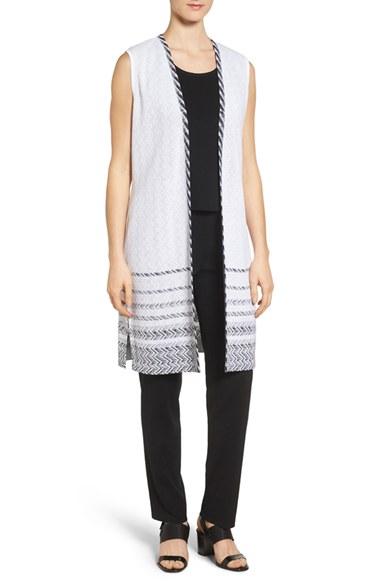 Women's Ming Wang Long Jacquard Vest