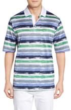 Men's Bugatchi Brushstroke Stripe Polo, Size - Green
