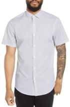 Men's Calibrate Trim Fit Print Short Sleeve Sport Shirt - White