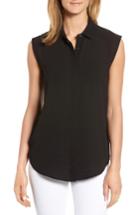 Women's Halogen Crepe Shirt - Black