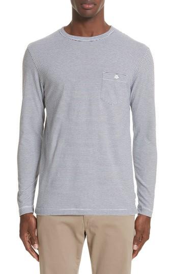 Men's Todd Snyder Stripe Long Sleeve T-shirt - Blue