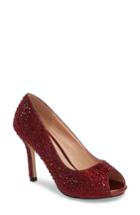 Women's Lauren Lorraine Paula 3 Peep Toe Pump M - Red