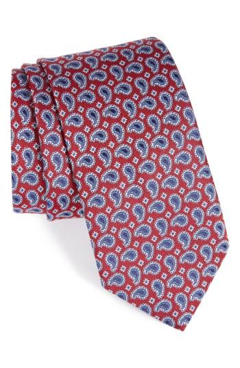 Men's Eton Paisley Petal Silk Tie, Size - Red