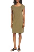 Women's Eileen Fisher Hemp & Organic Cotton Square Neck Shift Dress, Size - Green