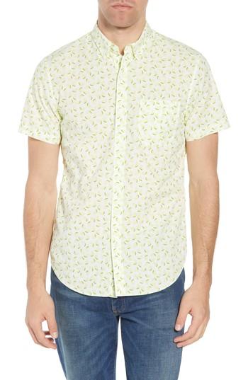 Men's Bonobos Slim Fit Citrus Print Sport Shirt R - White