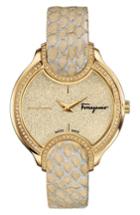 Women's Salvatore Ferragamo Diamond Snakeskin Strap Watch, 38mm