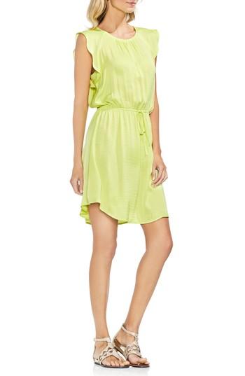 Women's Vince Camuto Tie Waist Rumple Mini Dress - Green