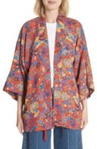 Women's Elizabeth And James Drew Crop Sleeve Kimono - Orange