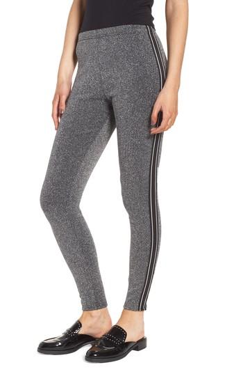 Women's Jaded London Glitter Track Leggings - Black