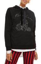 Women's Topshop Fatal Love Embellished Hoodie Us (fits Like 0) - Black