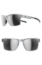 Women's Adidas Wayfinder 56mm Mirrored Sport Sunglasses - Crystal Grey/ Chrome