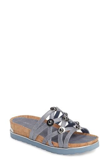 Women's Donald J Pliner Chrisa Wedge Slide Sandal .5 M - Blue