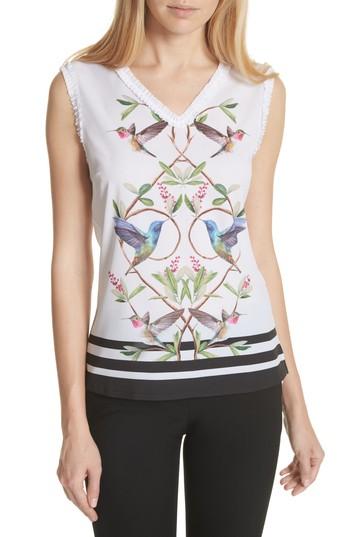 Women's Ted Baker London Highgrove Frill Trim Top - White