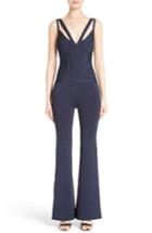 Women's Herve Leger V-neck Jumpsuit - Blue