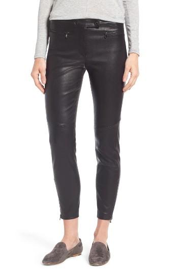 Women's Nordstrom Signature Stretch Leather Biker Pants