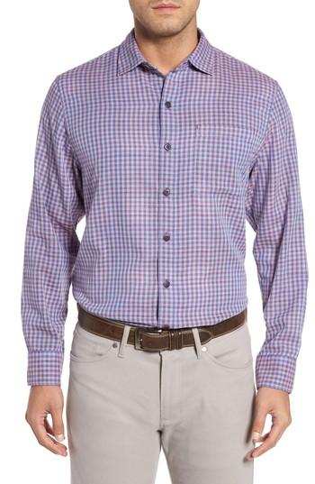 Men's Tommy Bahama Dual Lux Standard Fit Gingham Sport Shirt, Size - Blue