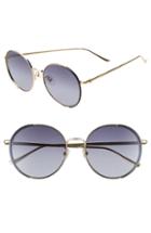 Women's Gucci 56mm Gradient Round Sunglasses - Gold/ Blue/ Dark Gradient