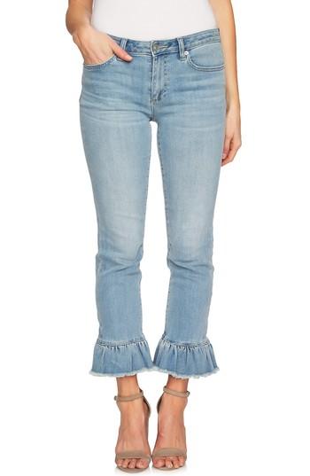 Women's Cece Ruffle Hem Ankle Jeans - Blue