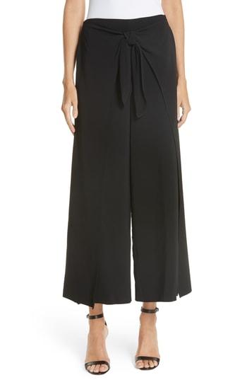 Women's A.l.c. Amherst Tie Front Crop Wide Leg Pants - Black