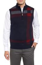 Men's Bobby Jones Oversize Plaid Wool Vest - Blue