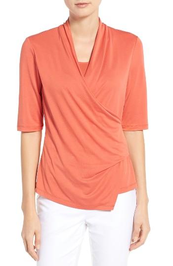 Women's Nic+zoe City Retreat Faux Wrap Top - Red