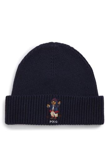 Men's Polo Ralph Lauren Apres Ski Bear Knit Cap - Blue