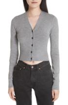 Women's T By Alexander Wang Twist Back Merino Wool Crop Sweater - Grey